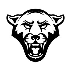 Illustration of pantera head on white background. Design element for logo, label, emblem, sign, poster, t shirt. © liubov