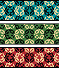 Seamless tribal border with sample colors