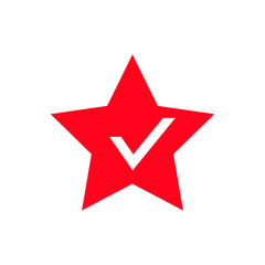 red classic star icon with verges. vector illustration