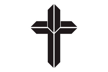 Cross of christian religion. Isolated orthodoxy and catholicism divine symbol in shape of cross, Jesus Christ and God, faith sign. Church and pray, religion and resurrection