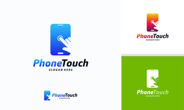 Phone Touch Logo designs concept vector, Phone Click logo 