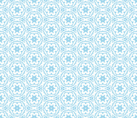 Abstract seamless kaleidoscope design blue color background. Creative raster illustration beautiful texture.