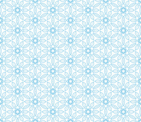Abstract seamless kaleidoscope design blue color background. Creative raster illustration beautiful texture.