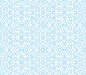Abstract seamless kaleidoscope design blue color background. Creative raster illustration beautiful texture.