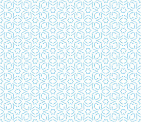 Abstract seamless kaleidoscope design blue color background. Creative raster illustration beautiful texture.