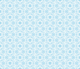 Abstract seamless kaleidoscope design blue color background. Creative raster illustration beautiful texture.