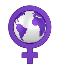 Female Gender Symbol with Globe (Women's International Day Concept)