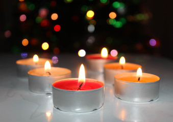 Obraz na płótnie Canvas Have lit candles for Christmas.
