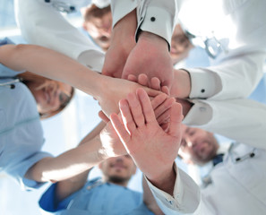 close-up of the medical team shows its unity