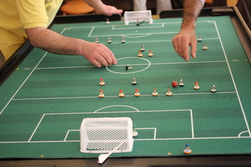 Subbuteo calcio da tavolo partita a calcio tra squadre