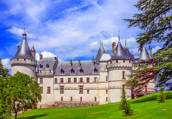 Fototapeta na wymiar france, loire castles : chaumont castle, outside
