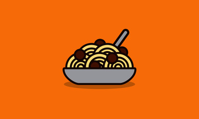 Pasta Vector Icon Illustration
