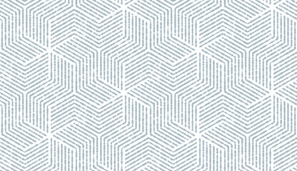 Abstract geometric pattern with stripes, lines. Seamless vector background. White and blue ornament. Simple lattice graphic design - obrazy, fototapety, plakaty