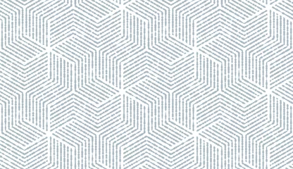 Fotobehang Wit Abstract geometrisch patroon met strepen, lijnen. Naadloze vectorachtergrond. Wit en blauw ornament. Eenvoudig rooster grafisch ontwerp