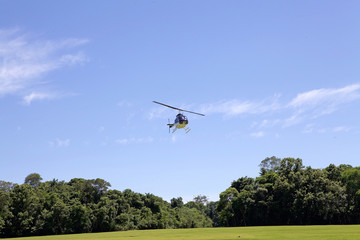 A helicopter flight over Iguazu, Brazil