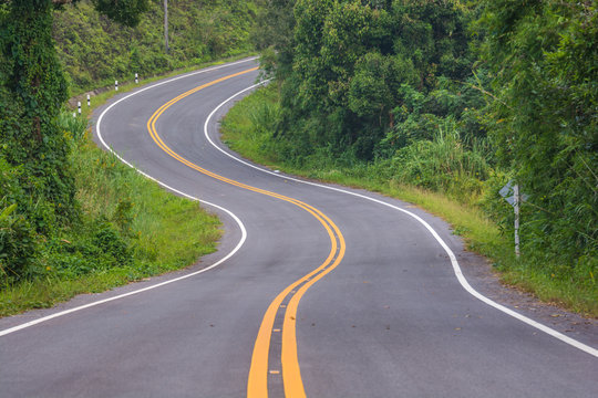 asphalt road in countryside