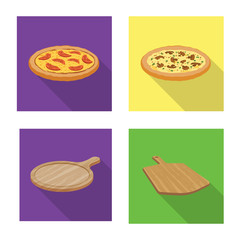 Vector illustration of pizza and food icon. Collection of pizza and italy vector icon for stock.