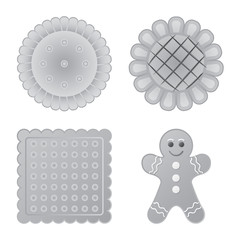 Vector illustration of biscuit and bake symbol. Collection of biscuit and chocolate stock symbol for web.