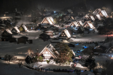 Shirakawago World Heritage Village in Winter, Japan