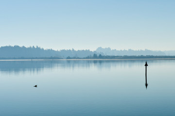 Coos River bay at its mouth next to the Oregon Dunes