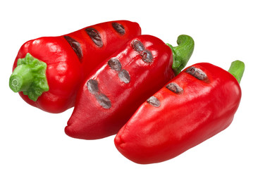Grilled red chili peppers, paths