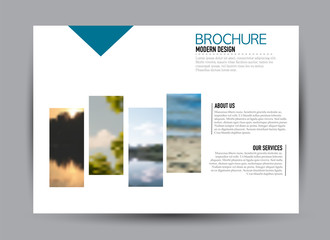 Flyer, brochure, billboard template design landscape orientation for business, education, school, presentation, website. Blue color. Editable vector illustration.