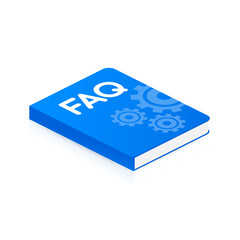 Concept FAQ book for web page, banner, social media. Vector illustration