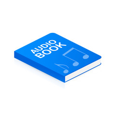 Concept audio book for web page, banner, social media. Vector illustration