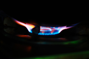 gas stove burning