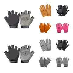 Fototapeta premium Isolated object of glove and winter sign. Set of glove and equipment stock symbol for web.
