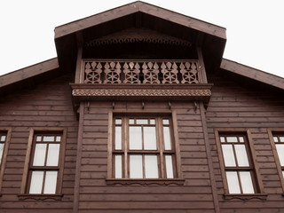 Fototapeta na wymiar window in an old wooden house
