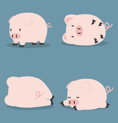 Set of Cute little Pig