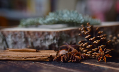 star anise star anise on a wooden table
