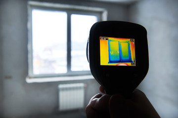 thermal imaging camera inspection of building. check temperature
