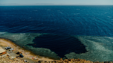 Egypt red sea blue Hole the view from the top.