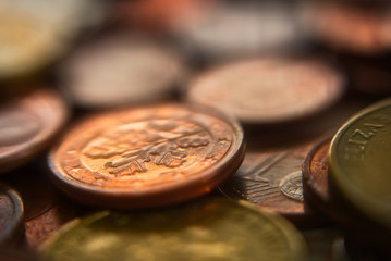 euro coins on a background