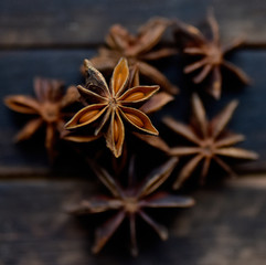 star anise star anise on a wooden table
