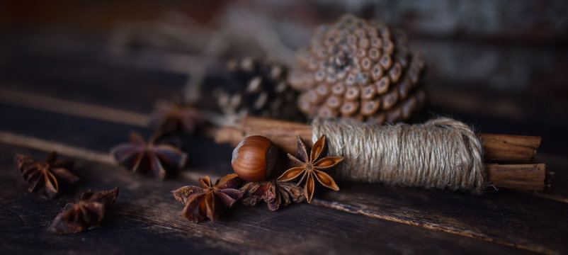 star anise star anise on a wooden table
