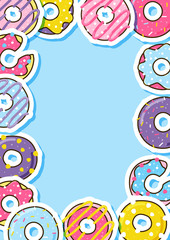 Color donuts frame for Your design