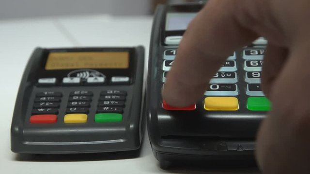 Cancel puyment Credit Card Terminal enter summ and pin