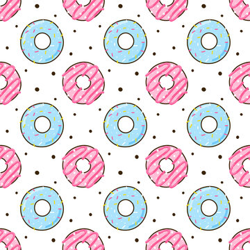 Seamless pattern with color donuts for Your design