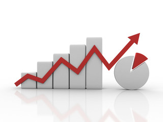 3d rendering Stock market online business concept. business Graph 