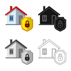 Vector illustration of office and house logo. Collection of office and system stock symbol for web.