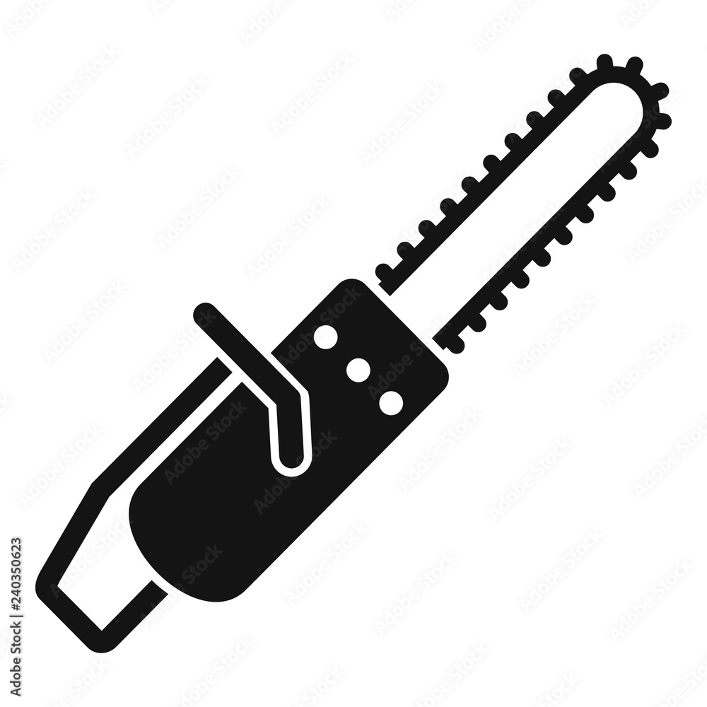 Poster chainsaw icon. simple illustration of chainsaw vector icon for web design isolated on white backgrou