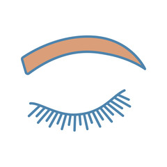 Rounded eyebrow shape color icon