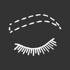 Eyebrow contouring chalk icon