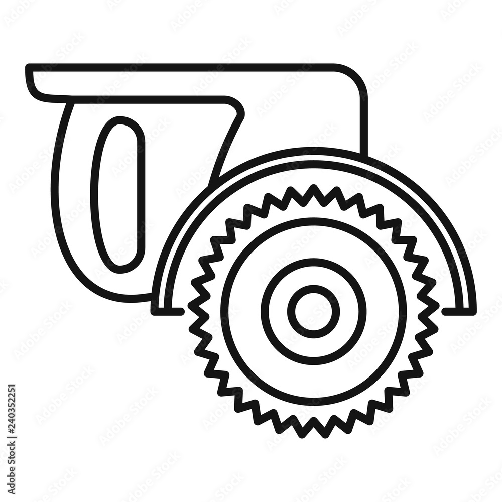 Poster miter saw icon. outline miter saw vector icon for web design isolated on white background