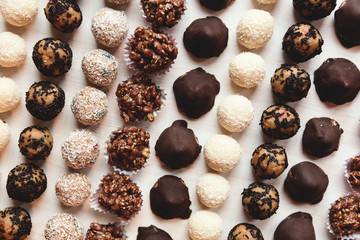 Homemade small cakes. Confectioneries. Diagonal composition.