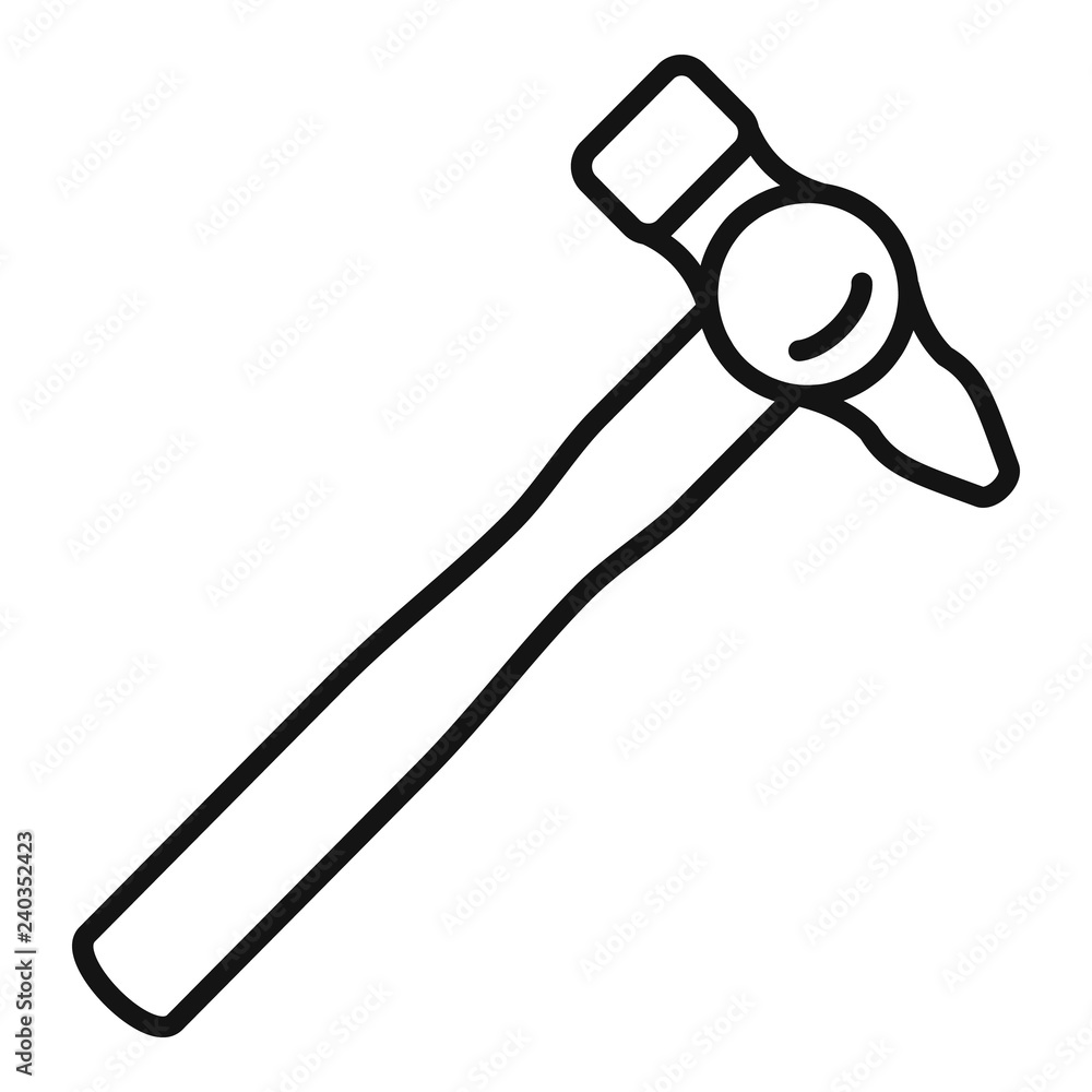 Poster hammer tool icon. outline hammer tool vector icon for web design isolated on white background