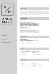 Clean Resume Template - Gray